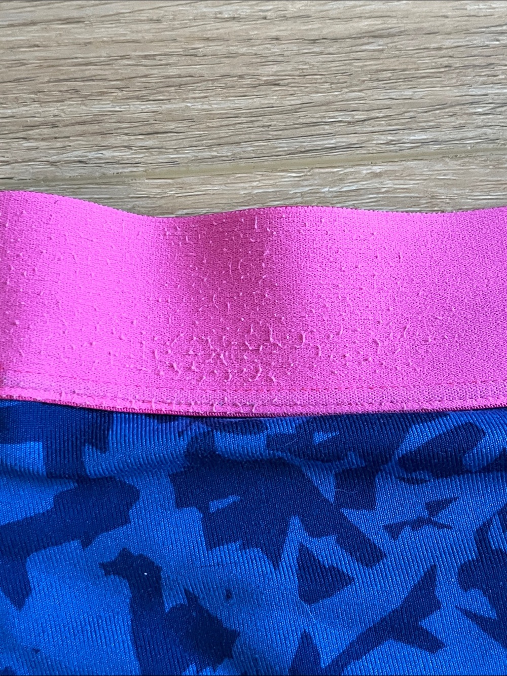 Nike Blue Camo Compression Shorts with Pink Waistband Girls XL - Picture 4 of 5
